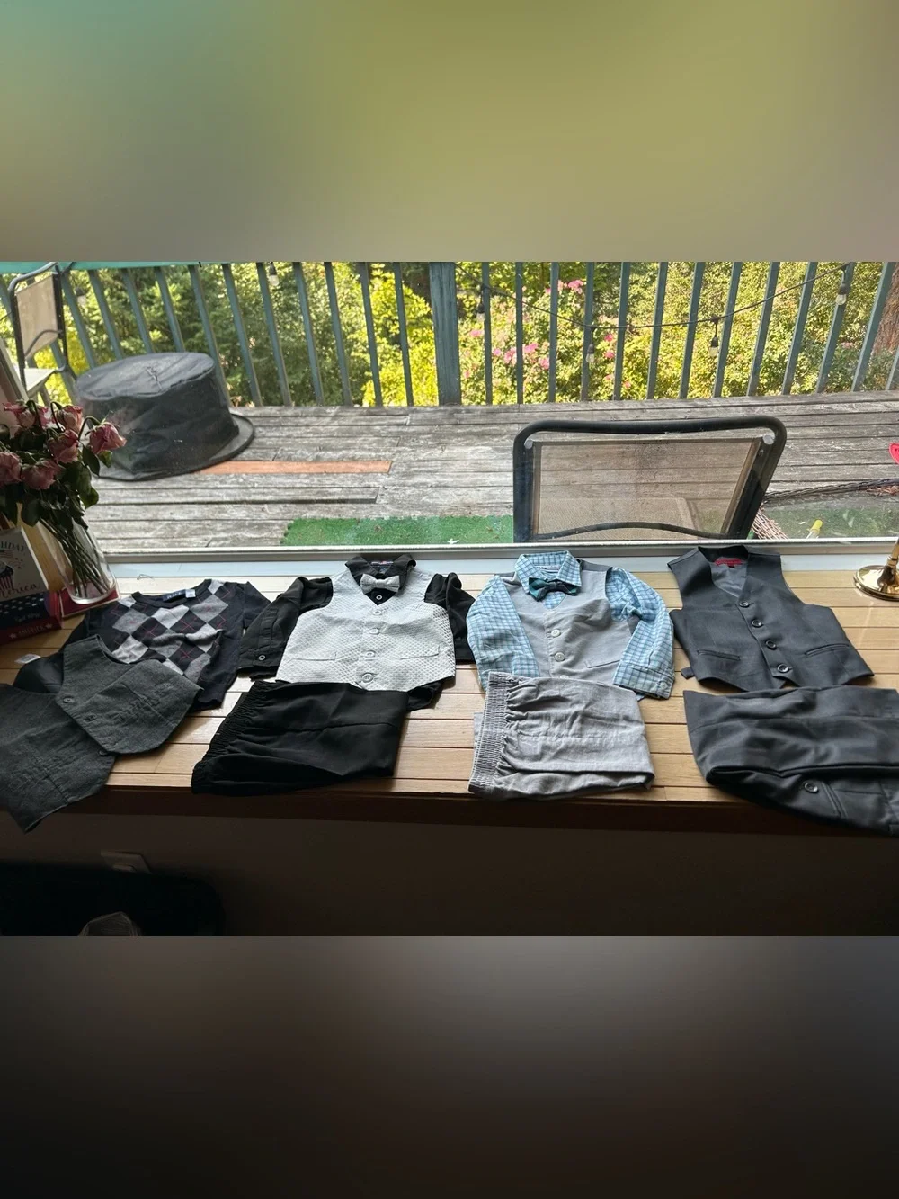 Lot of 5: (3) Vest, shirt & pants sets, 1 sweater and vest (3T)